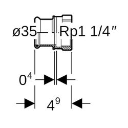 Geberit Mapress C-Stahl Übergang mit Innengewinde d 35mm, Rp 1 1/4″... GEBERIT-21811 4024723218111 (Abb. 1)