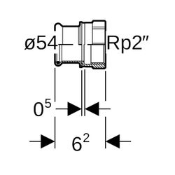 Geberit Mapress C-Stahl Übergang mit Innengewinde d 54mm, Rp 2″... GEBERIT-21818 4024723218180 (Abb. 1)