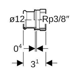 Geberit Mapress Kupfer Übergang mit Innengewinde, d 12mm, Rp 3/8″, Rotguss bleifrei... GEBERIT-61845 4024723618454 (Abb. 1)