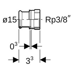 Geberit Mapress Kupfer Übergang mit Innengewinde, D 15mm, Rp 3/8", Rotguss bleifrei... GEBERIT-61846 4024723618461 (Abb. 1)