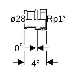 Geberit Mapress Kupfer Übergang mit Innengewinde, d 28mm, Rp 1″, Rotguss bleifrei... GEBERIT-61809 4024723618096 (Abb. 1)