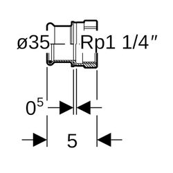Geberit Mapress Kupfer Übergang mit Innengewinde Gas, d 35mm, Rp 1 1/4″, Rotguss bleifre... GEBERIT-34690 4024723346906 (Abb. 1)