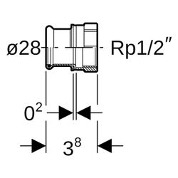 Geberit Mapress Therm Übergang, 28mm x Rp 1/2", Edelstahl, 41807... GEBERIT-41807 4025410096425 (Abb. 1)