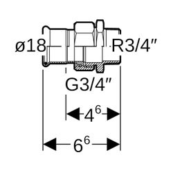Geberit Mapress Edelstahl Übergangsverschraubung mit Außengewinde d 18mm, R 3/4″... GEBERIT-35333 4024723353331 (Abb. 1)