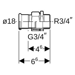 Geberit Mapress Edelstahl Übergangsverschraubung mit Außengewinde D 18mm, R 3/4"... GEBERIT-35333 4024723353331 (Abb. 1)