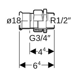Geberit Mapress Edelstahl Übergangsverschraubung mit Außengewinde, Überwurfmutter aus Cr... GEBERIT-34432 4024723344322 (Abb. 1)