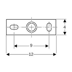 Geberit Grundplatte rechteckig, Zweiloch, mit Gewindemuffe G 1/2"... GEBERIT-362826261 4025416023876 (Abb. 1)