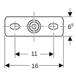 Geberit Grundplatte rechteckig, Zweiloch, mit Gewindemuffe G 1 1/4", 362868261... GEBERIT-362868261 4025410646118 (Abb. 1)