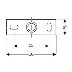 Geberit Grundplatte rechteckig, Zweiloch, mit Gewindemuffe G 1 1/2″... GEBERIT-362869261 4025410646125 (Abb. 1)