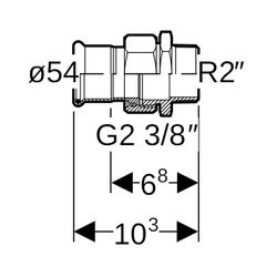 Geberit Mapress Edelstahl Übergangsverschraubung mit Außengewinde, Überwurfmutter aus Cr... GEBERIT-85370 4024723853701 (Abb. 1)