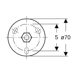 Geberit Grundplatte rund, Dreiloch, mit Gewindemuffe M10... GEBERIT-362837261 4025416023944 (Abb. 1)