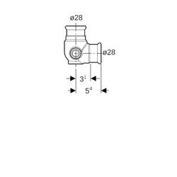 Geberit Mapress Anschlussset für innenliegende Zirkulation, d 28mm, d1 15mm, Rotguss ble... GEBERIT-61275 4024723612759 (Abb. 1)