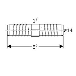 Geberit Kupplung für Rohr für innenliegende Zirkulation Außendurchmesser 14mm... GEBERIT-242737001 4025416175476 (Abb. 1)