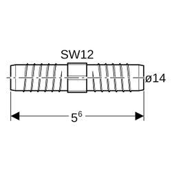 Geberit Kupplung für Rohr für innenliegende Zirkulation Außendurchmesser 14mm... GEBERIT-242737001 4025416175476 (Abb. 1)