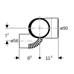 Geberit Silent db20 Schachtbogenabzweig 88,5 Grad rechts, 110x90x56mm... GEBERIT-310875141 4025410100535 (Abb. 1)