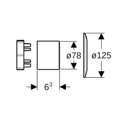 Geberit Blindrosette KOAX Zylinder, Aufnahme, Hochglanz verchromt... GEBERIT-610024213 4025416211334 (Abb. 1)