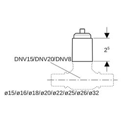 Geberit Spindelverlängerung für Kugelhahn, DN 8/15/20, 2,5cm, 241314001... GEBERIT-241314001 4025416666110 (Abb. 1)