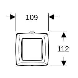 Geberit Handdrücker für 1-Mengen-Spülung für WC-Steuerung pneum. Spülauslösung Alpin... GEBERIT-240570111 4025416096023 (Abb. 1)