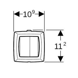 Geberit Handdrücker, 2-Mengen-Spülung für WC-Steuerung, pneum. Spülauslösung Alpinwe... GEBERIT-240584111 4025416118664 (Abb. 1)