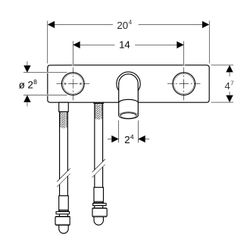 Geberit ONE Waschtischarmatur rundes Design, Wandmontage Länge 16,5cm Zweigriffmisch... GEBERIT-116460211 4025410572349 (Abb. 1)