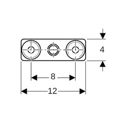 Geberit Set Grundplatte rechteckig, Zweiloch, mit Gewindemuffe M10... GEBERIT-359145261 4025416061151 (Abb. 1)