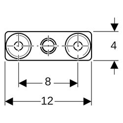 Geberit Set Grundplatte rechteckig, Zweiloch, mit Gewindemuffe M10, 359145261... GEBERIT-359145261 4025416061151 (Abb. 1)