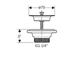 Geberit Ablaufventil für Waschbecken Edelstahl... GEBERIT-241503001 4025416666752 (Abb. 1)