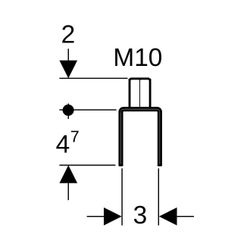 Geberit Pluvia Aufhängeelement galvanisch verzinkt, Länge 6,7cm... GEBERIT-362862261 4025416749011 (Abb. 1)