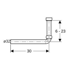 Geberit Verlängerung für Waschbeckenanschluss Außendurchmesser 32mm, Hochglanz verch... GEBERIT-240649211 4025416665533 (Abb. 1)