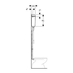 Geberit Aufputz 127 Aufputzspülkasten 1-Mengen-Spülung, Wasseranschluss seitlich, mi... GEBERIT-127052111 4025416099154 (Abb. 1)