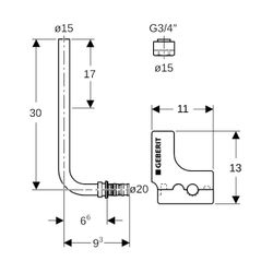 Geberit Mepla Metallrohr-Anschlussbogen 90 Grad mit Dämmbox, Anschlussverschraubung ... GEBERIT-612250227 4025410585127 (Abb. 1)