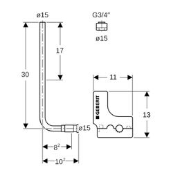 Geberit Mapress Metallrohr-Anschlussbogen 90 Grad mit Dämmbox Anschlussverschr. für Euro... GEBERIT-63126 4025410585226 (Abb. 1)