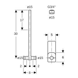 Geberit Mapress Metallrohr-Anschluss-T-Stück mit Dämmbox Anschlussver. für Eurokonus Kup... GEBERIT-63127 4025410585233 (Abb. 1)