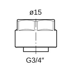 Geberit Anschlussverschraubung für Eurokonus d 15mm, G 3/4″... GEBERIT-25073 4025410585219 (Abb. 1)