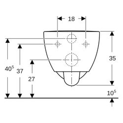 Geberit Renova Comfort Wand-WC Tiefspüler, verlängerte Ausladung, teilgeschlossene F... GEBERIT-500693011 4025416709756 (Abb. 1)