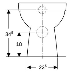 Geberit Renova Stand-WC Tiefspüler, Rimfree, 40x35,5x49cm, Sanitärkeramik, Pergamon... GEBERIT-500480002 4025410715067 (Abb. 1)
