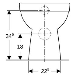 Geberit Renova Stand-WC Tiefspüler, Abgang horizontal, teilgeschlossene Form, Rimfre... GEBERIT-500799001 4025410717337 (Abb. 1)