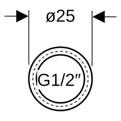 Geberit Gewinderohr, G 1/2", 25mm AD, 1150mm L, Stahl, Verzinkt, 362857261... GEBERIT-362857261 4025416117285 (Abb. 1)