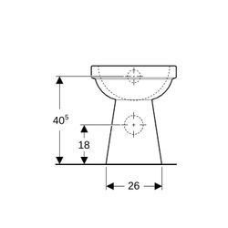 Geberit Renova Comfort Stand-WC Flachspüler, erhöht, Höhe 45cm, Abgang horizontal Ti... GEBERIT-218510600 4022009353754 (Abb. 1)