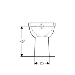 Geberit Renova Comfort Stand-WC Flachspüler, erhöht, Höhe 45cm, Abgang vertikal Tief... GEBERIT-218511000 4022009353761 (Abb. 1)