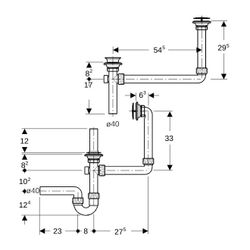 Geberit Publica Anschlussgarnitur für Gipsfangbecken Außendurchmesser 40mm... GEBERIT-152703111 4025410635907 (Abb. 1)