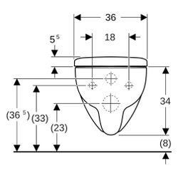 Geberit Renova Set Wand-WC Tiefspüler TurboFlush mit WC-Sitz T 54cm Absenkautomatik ... GEBERIT-503062001 4064746026096 (Abb. 1)
