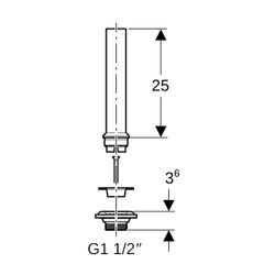 Geberit Ablaufventil mit Standrohr, für Ausgussbecken, G 1 1/2"... GEBERIT-152122001 4025410667472 (Abb. 1)