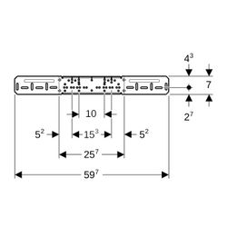 Geberit Montageplatte abgesetzt, zweifach, Anschlussdistanz 10cm oder 15,3cm... GEBERIT-650732002 4025416210801 (Abb. 1)