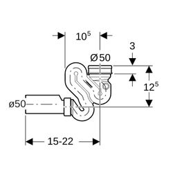 Geberit Schneckengeruchsverschluss für Urinal, mit Montagezubehör, Abgang horizontal... GEBERIT-152942111 4025416322252 (Abb. 1)