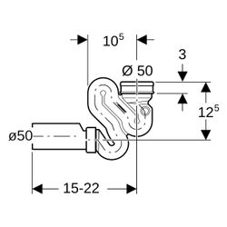 Geberit Schneckengeruchsverschluss für Urinal, mit Montagezubehör, Abgang horizontal... GEBERIT-152942111 4025416322252 (Abb. 1)