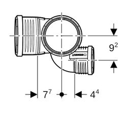 Geberit Silent-PP Schachtbogenabzweig 87,5 Grad links d 110mm, d1 75mm, d2 110mm... GEBERIT-390564141 4025416937562 (Abb. 1)