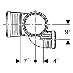 Geberit Silent-PP Schachtbogenabzweig 87,5 Grad links D 110mm, D1 75mm, D2 110mm... GEBERIT-390564141 4025416937562 (Abb. 1)