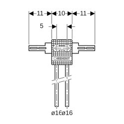 Geberit Mepla Anschlussbox Typ L PE-RT II, Al, PE-RT II, d 16mm, AD 5cm... GEBERIT-611263001 4025416253716 (Abb. 1)