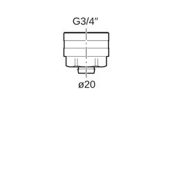 Geberit Anschlussverschraubung für Eurokonus CW617N, d 20mm, G 3/4″, vernickelt... GEBERIT-651534222 4025416190493 (Abb. 1)